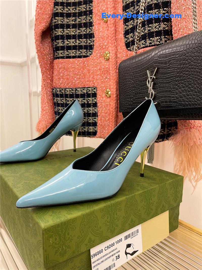 Gvc*1 metal heel pointed high heels