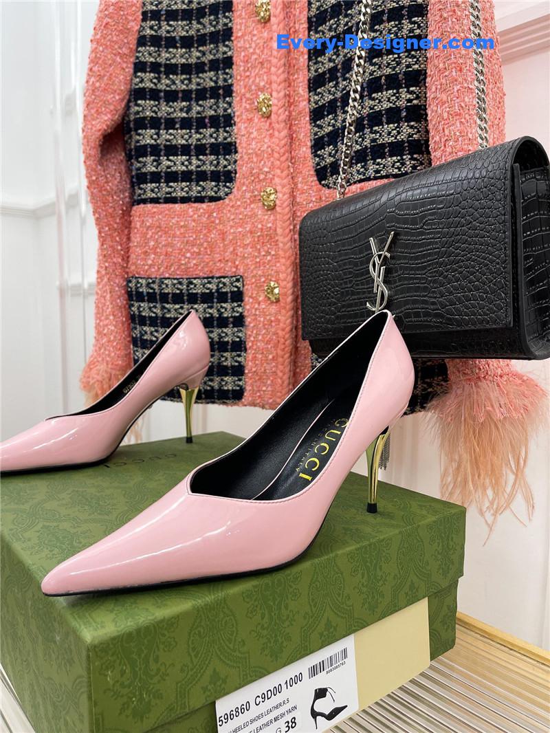 Gvc*1 metal heel pointed high heels