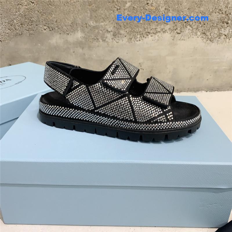 Pra*a rhinestone sandals