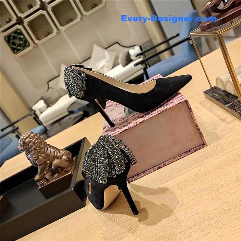 j1m*y ch00 pearl crystal bow D1am0nd shoes