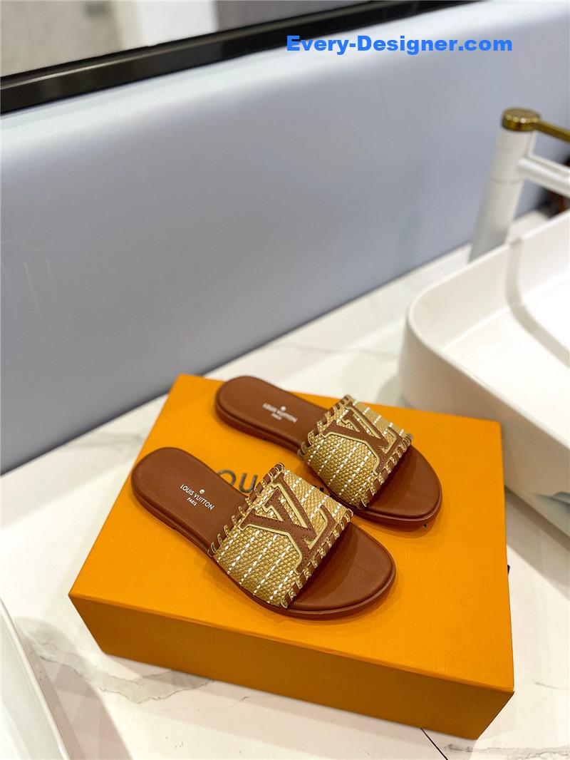 l0vis Vvtt0n lv logo flat slippers