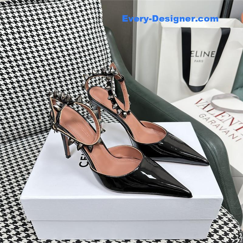 amina muaddi high heel sandals