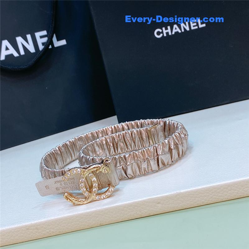 Ch**el calfskin elastic belt