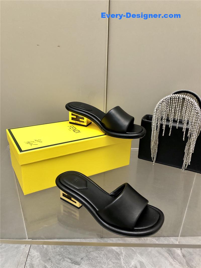 F**di ff chunky heel slippers