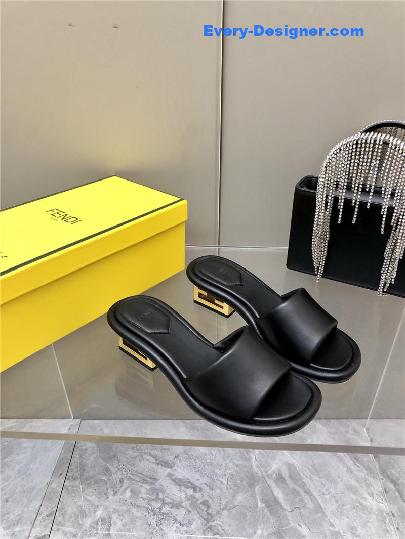 F**di ff chunky heel slippers