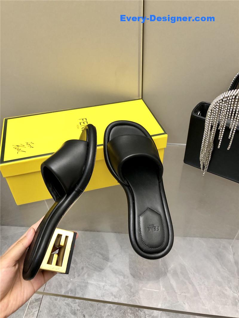F**di ff chunky heel slippers
