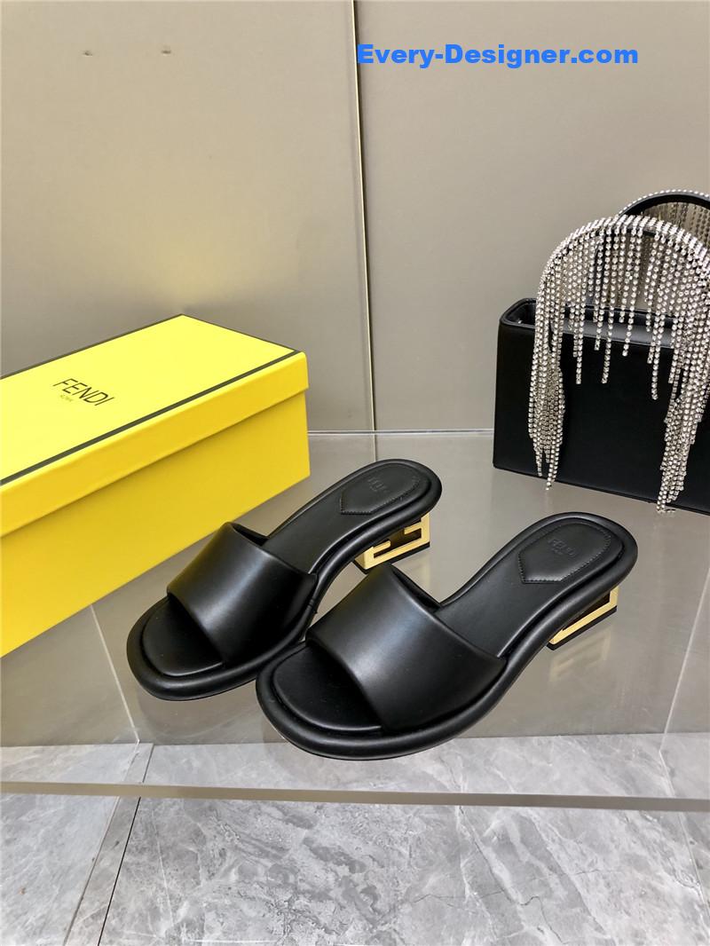 F**di ff chunky heel slippers