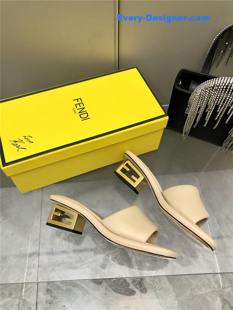 F**di ff chunky heel slippers