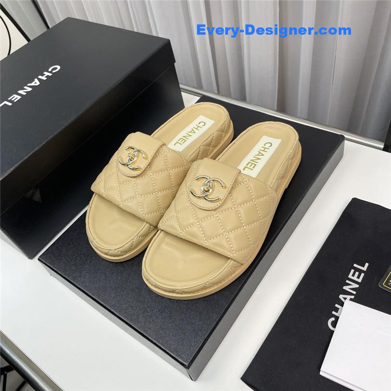 CC rhombus CC logo platform slippers