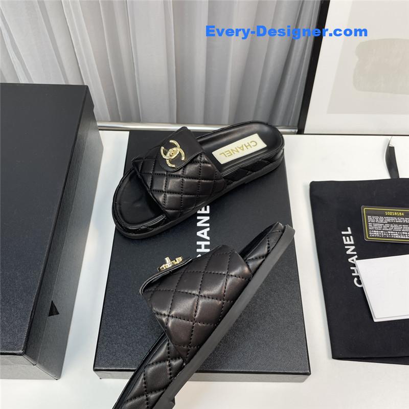 CC rhombus CC logo platform slippers
