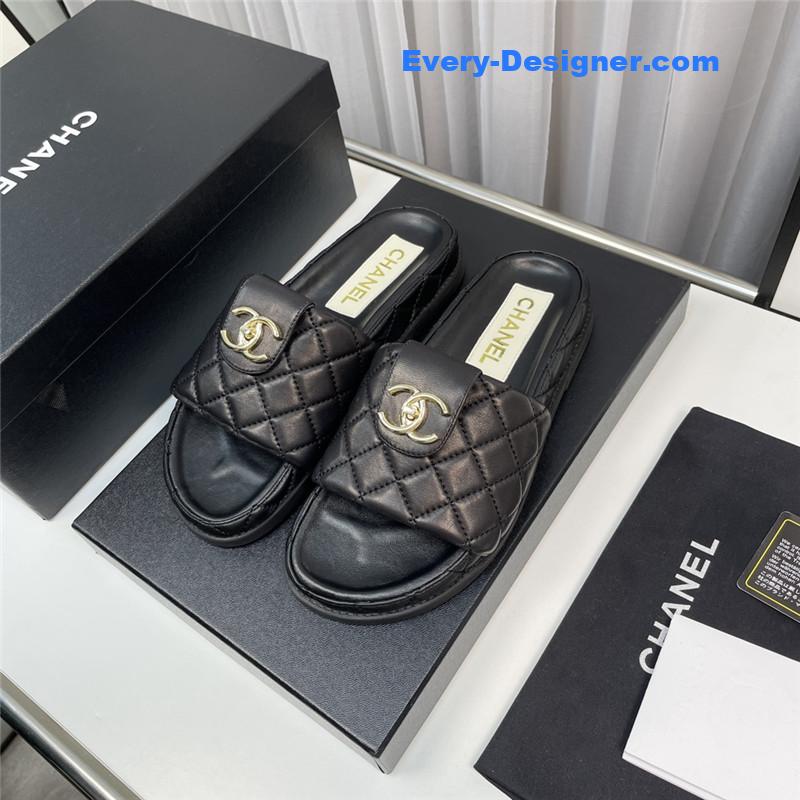 CC rhombus CC logo platform slippers