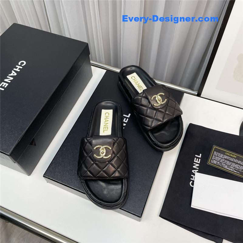 CC rhombus CC logo platform slippers