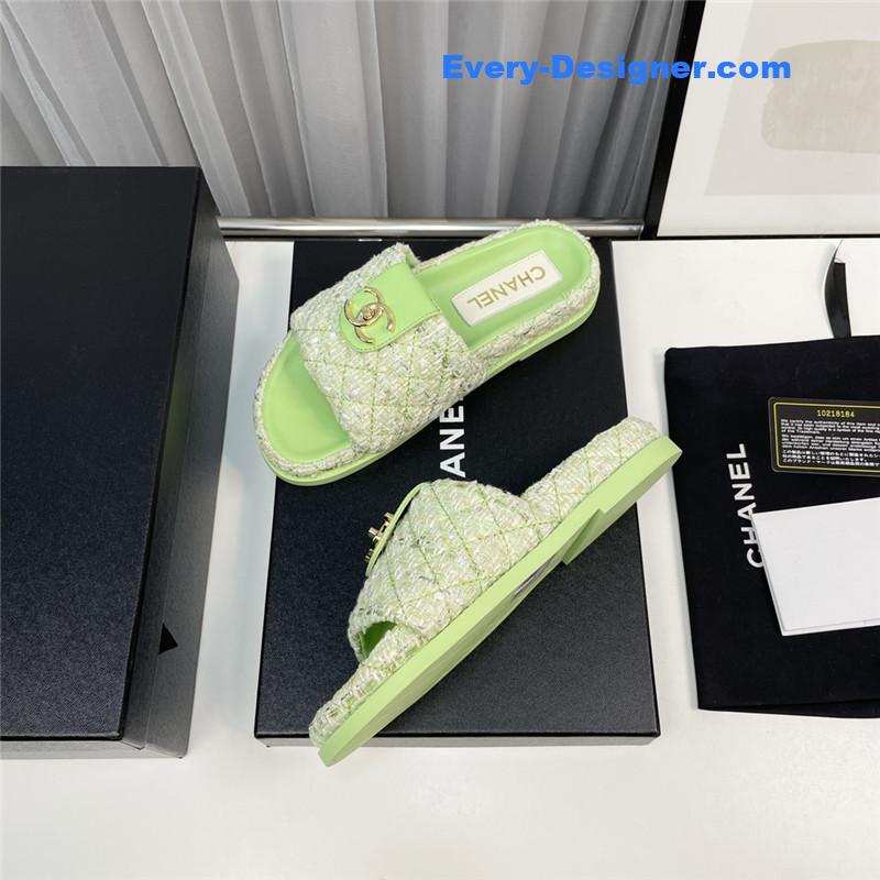 CC rhombus CC logo platform slippers