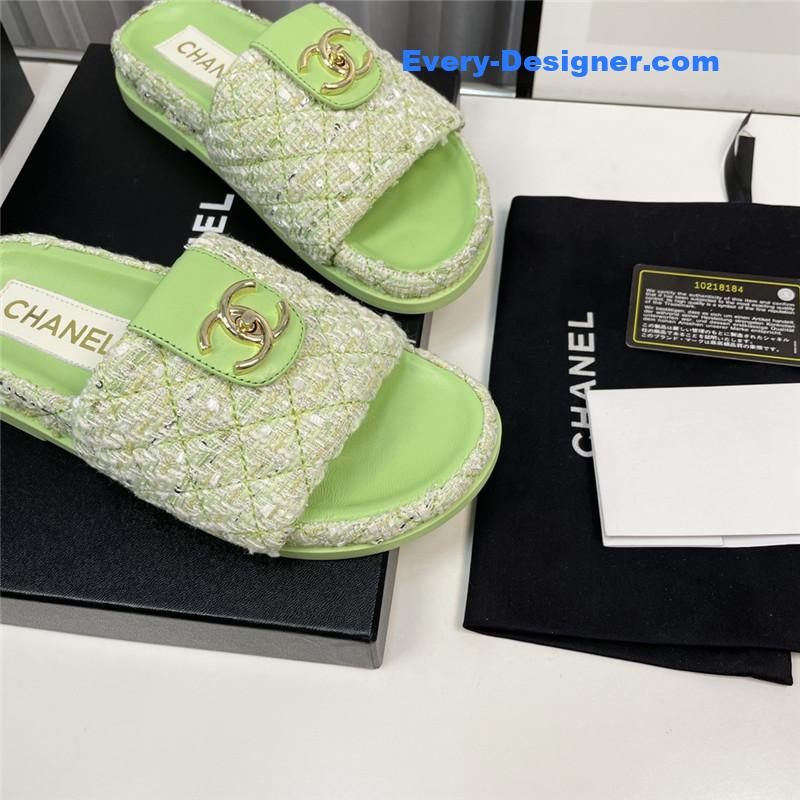 CC rhombus CC logo platform slippers