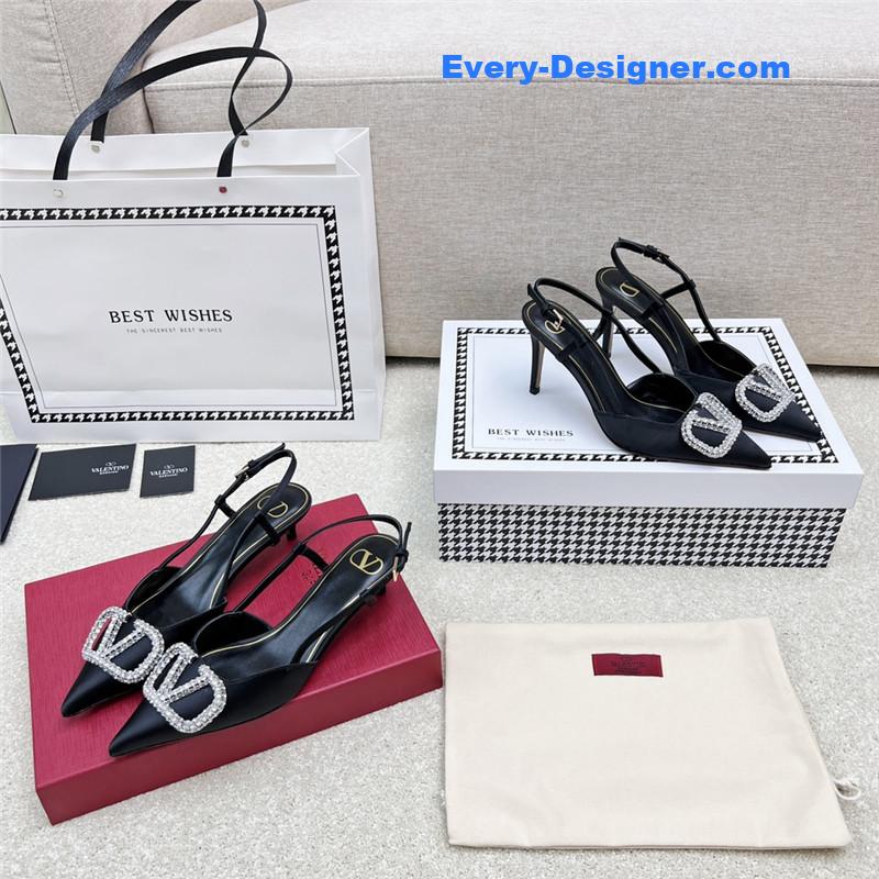 Va1e*ntin0 leather buckle pumps