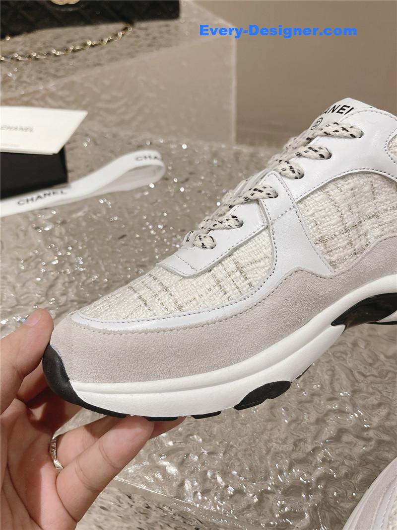 Ch**el white low top trainer