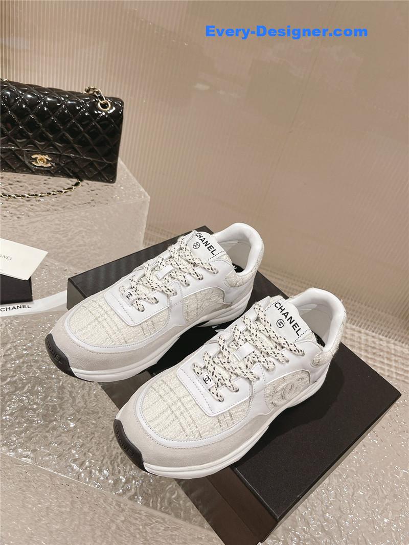 Ch**el white low top trainer