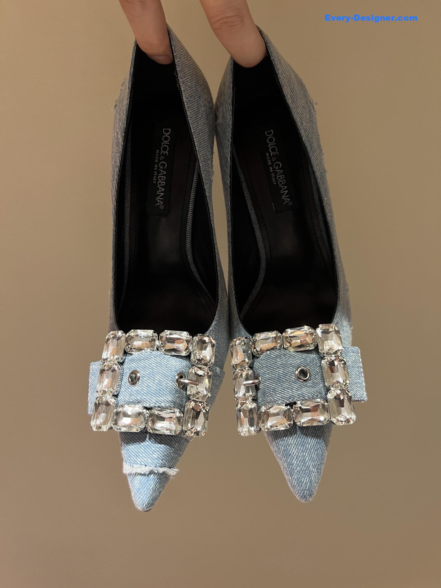 Dolce & Gabbana d&g vintage washed denim high-heeled sandals