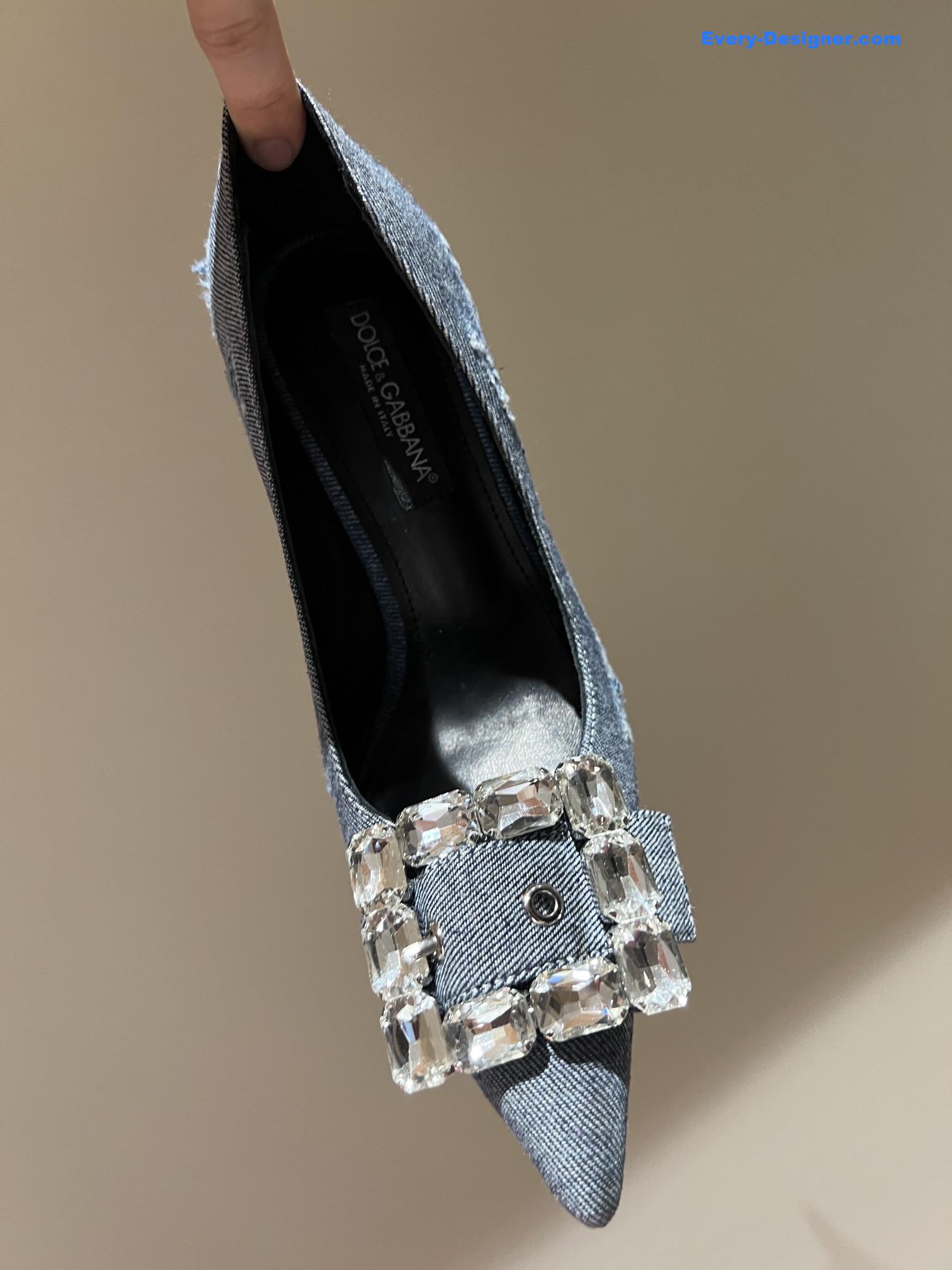 Dolce & Gabbana d&g vintage washed denim high-heeled sandals