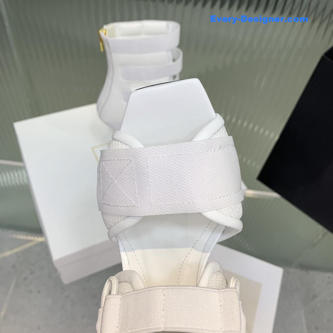 Balmain mesh and Velcro open-toe heeled sandals