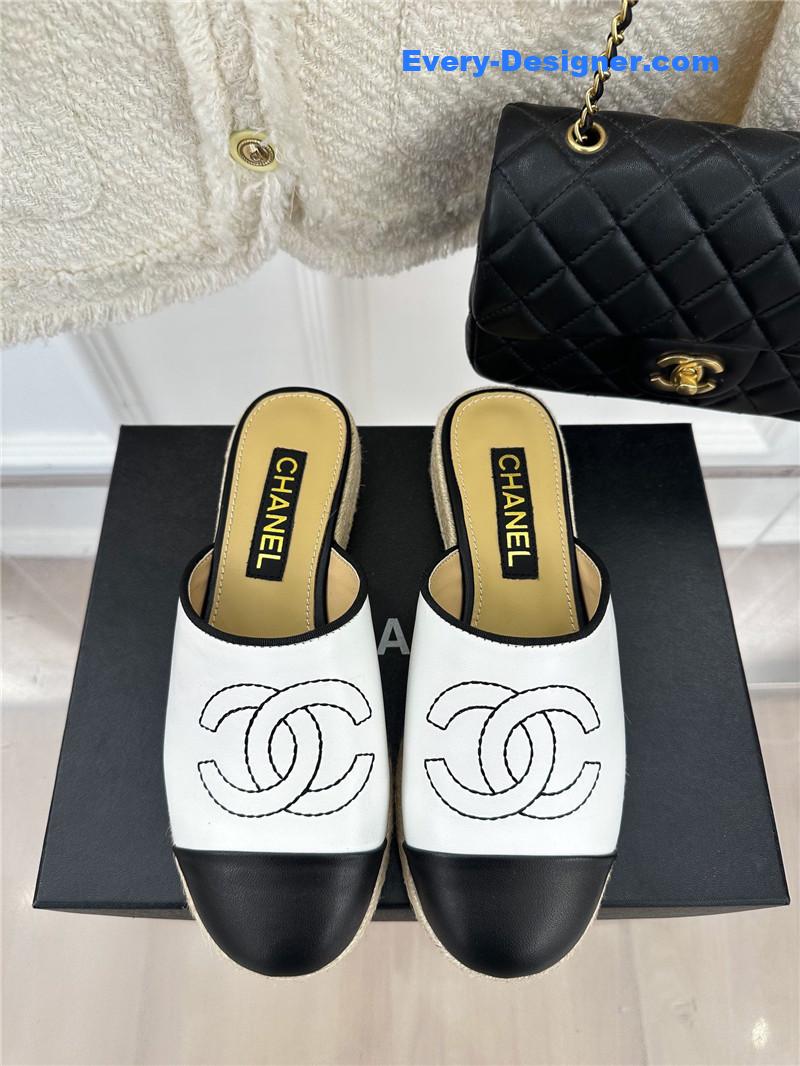 CC logo platform fisherman slippers