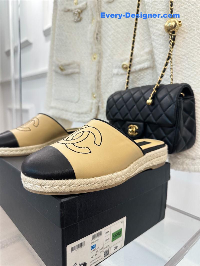 CC logo platform fisherman slippers