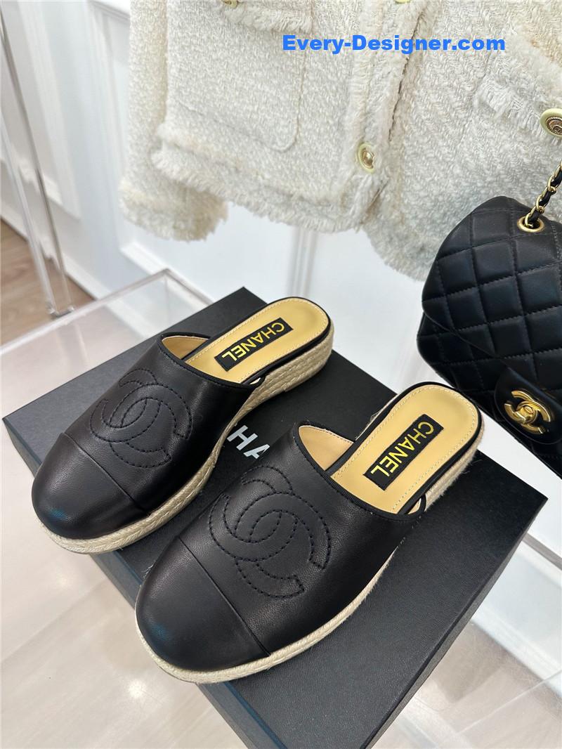 CC logo platform fisherman slippers
