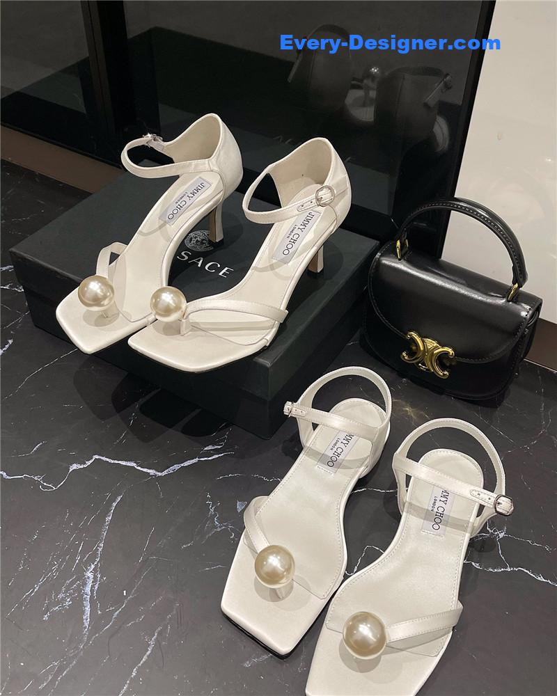 J1m*y Ch00 new rhinestone ball sandals