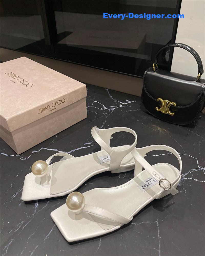 J1m*y Ch00 new rhinestone ball sandals