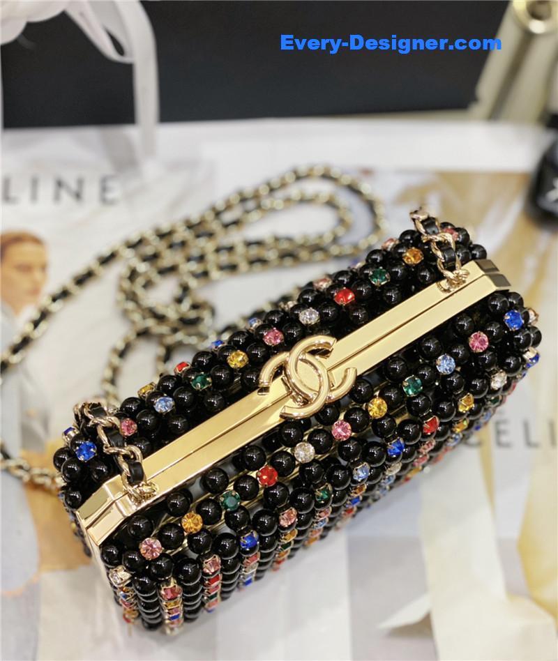 Ch**el glass pearl gem evening bag