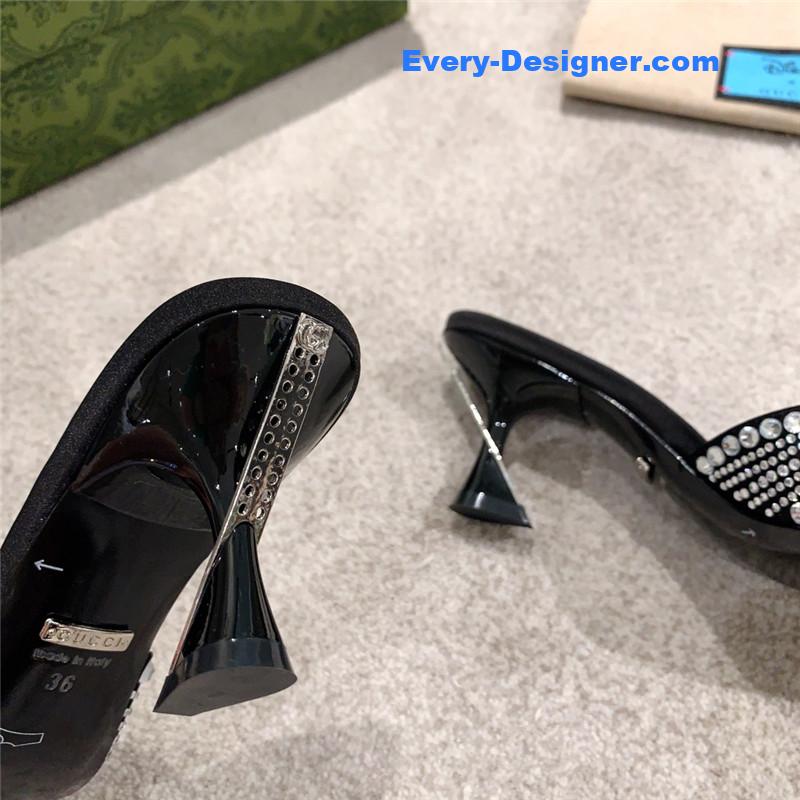 Gvc*1 rhinestone high heel slippers
