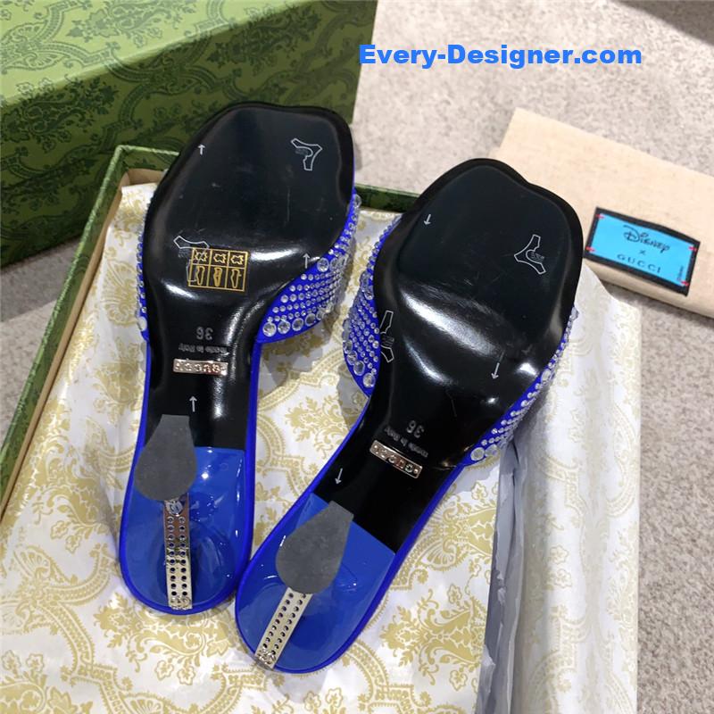 Gvc*1 rhinestone high heel slippers