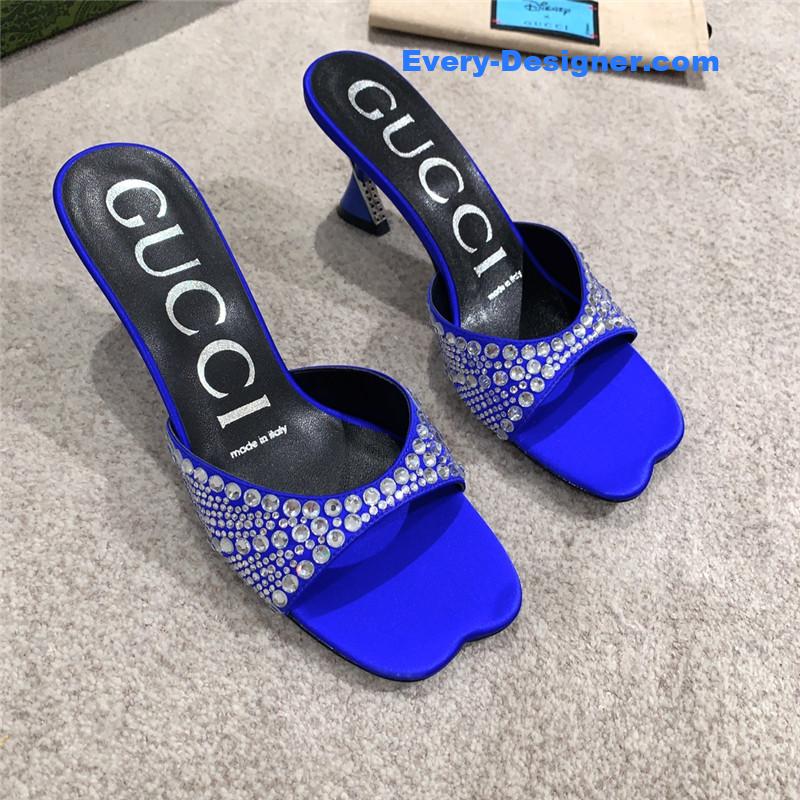 Gvc*1 rhinestone high heel slippers