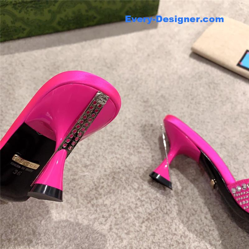 Gvc*1 rhinestone high heel slippers