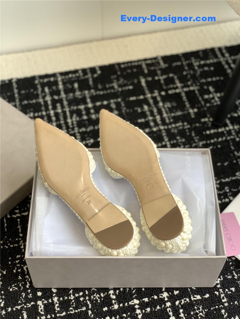 J1m*y Ch00 pearl embellished shoes