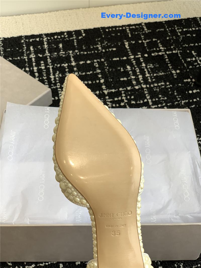 J1m*y Ch00 pearl embellished shoes