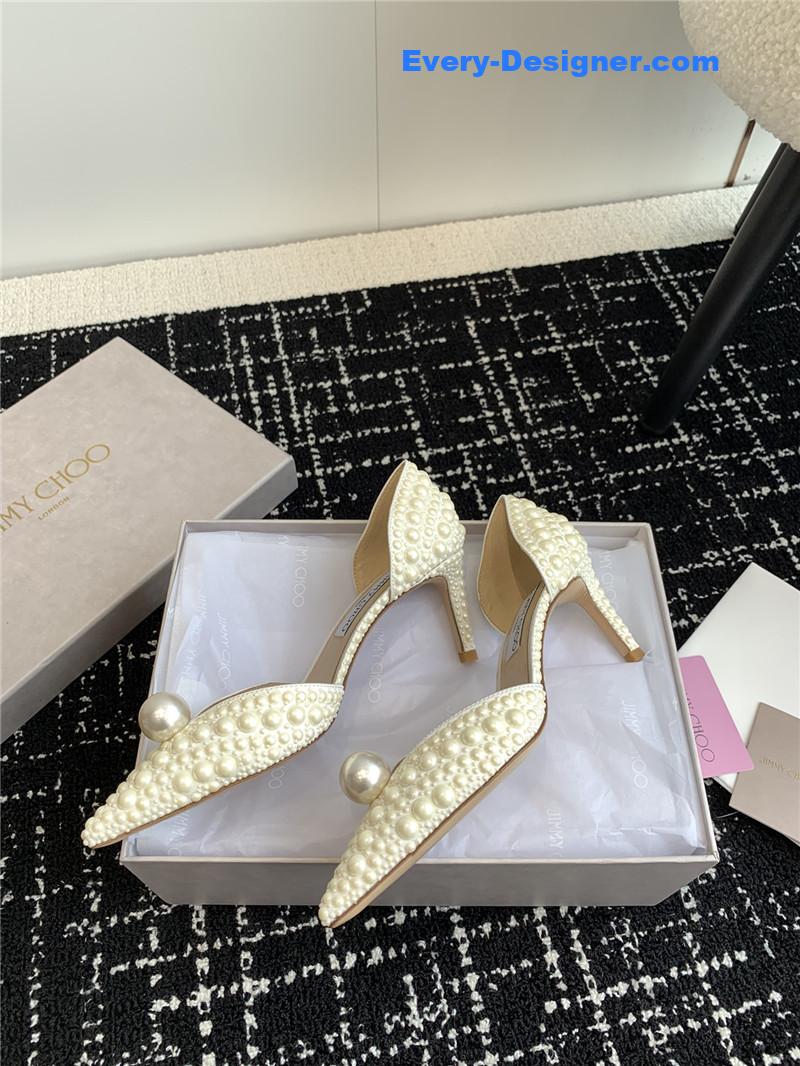 J1m*y Ch00 pearl embellished shoes