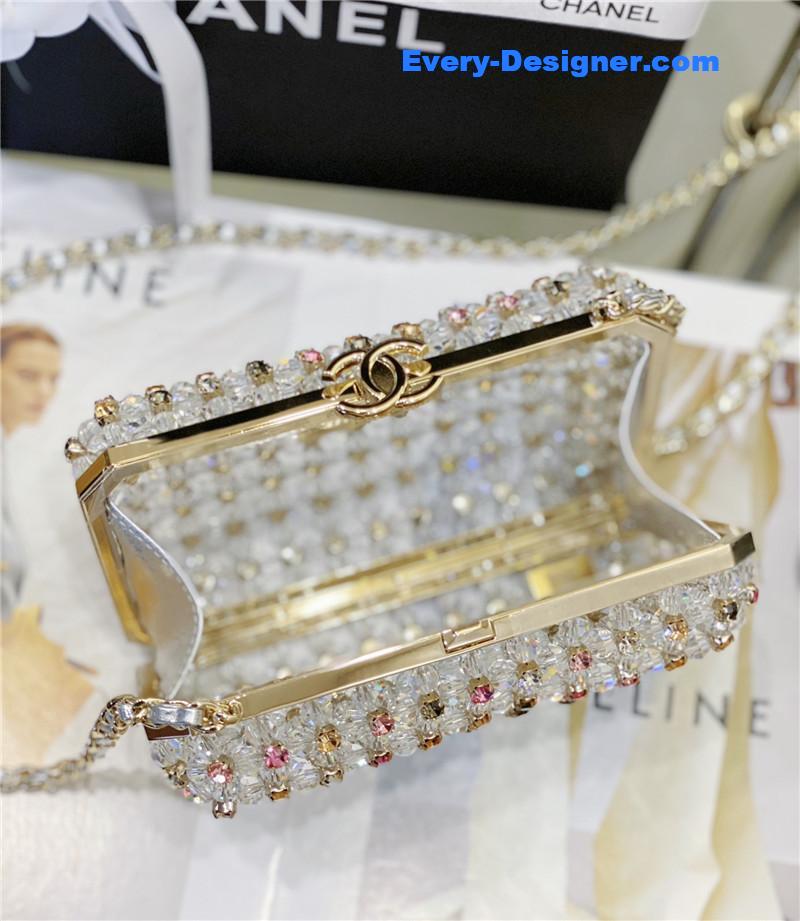 Ch**el glass pearl gem evening bag