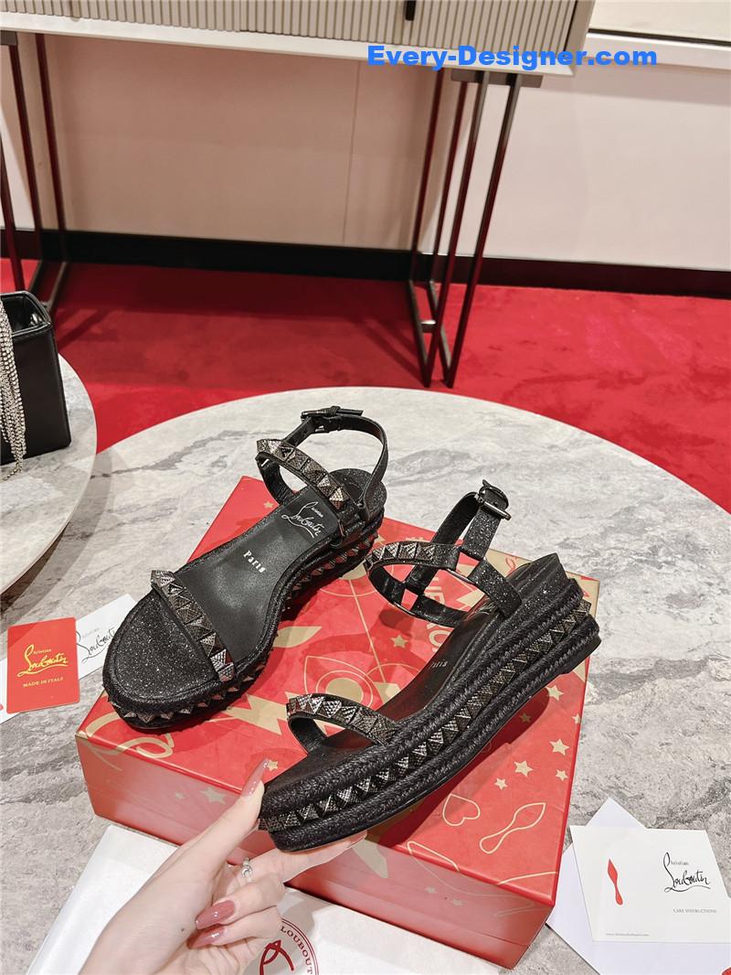 Chr1st1an louboutin wedge sandals