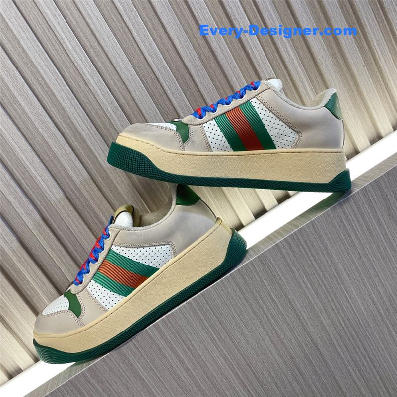 Gvc*1 double screener leather sneakers