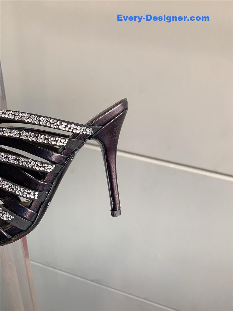 Va1e*ntin0 rhinestone high heel slippers