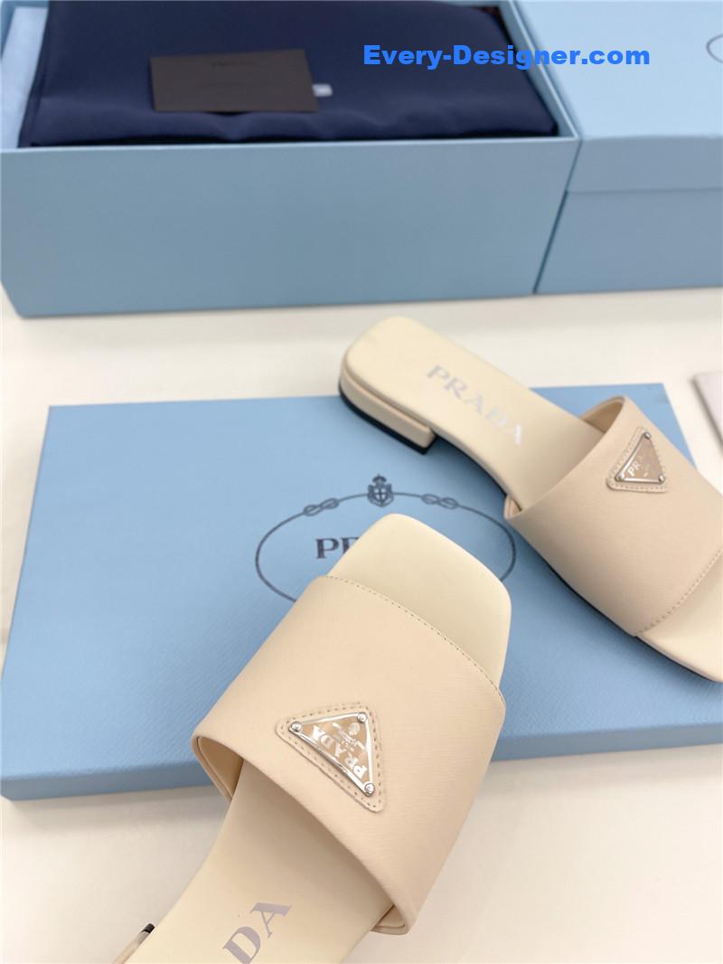 Pra*a catwalk style triangle buckle slippers
