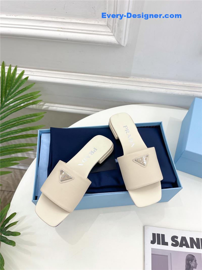 Pra*a catwalk style triangle buckle slippers