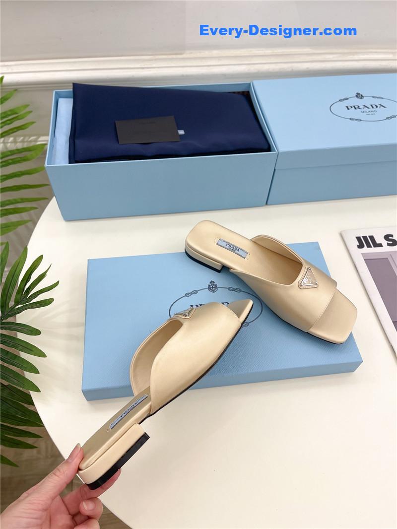 Pra*a catwalk style triangle buckle slippers