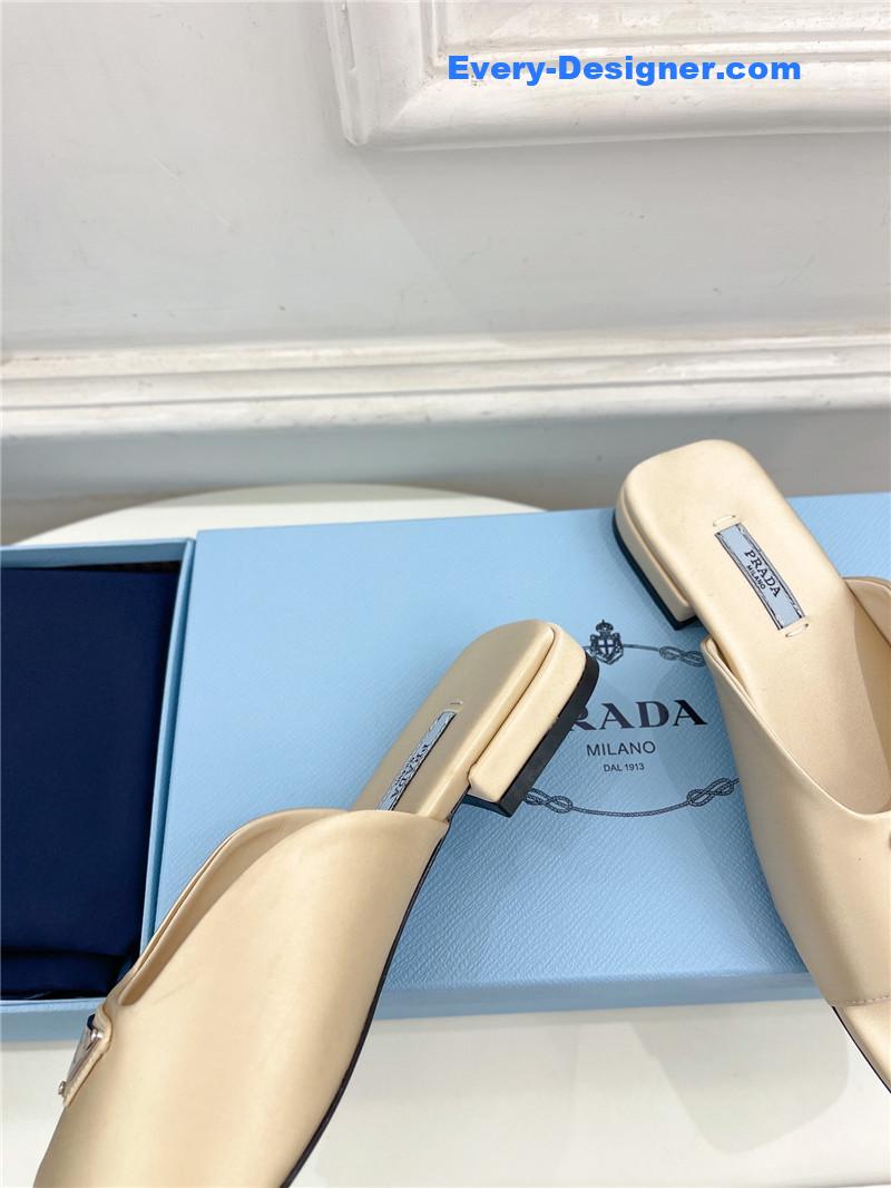 Pra*a catwalk style triangle buckle slippers