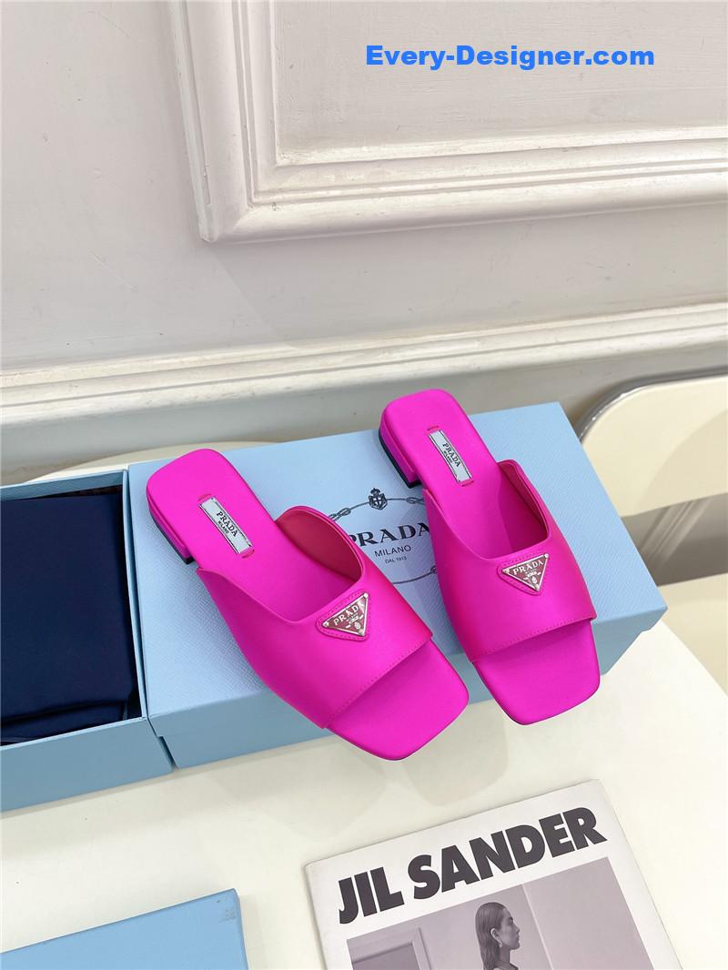 Pra*a catwalk style triangle buckle slippers