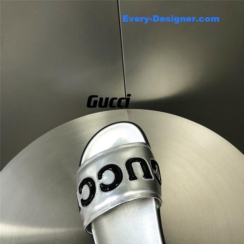 Gvc*1 letter logo platform slippers