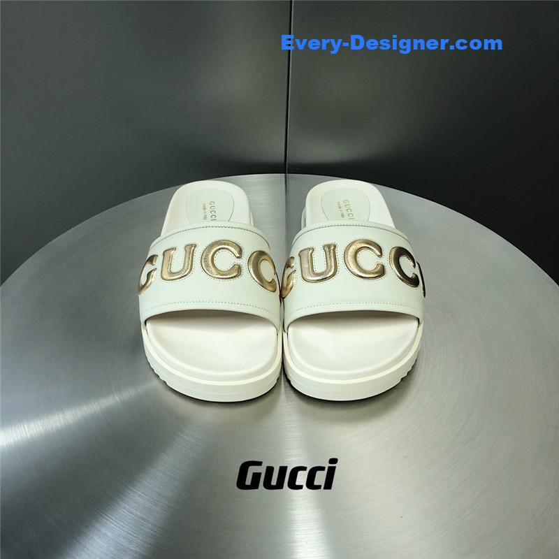Gvc*1 letter logo platform slippers