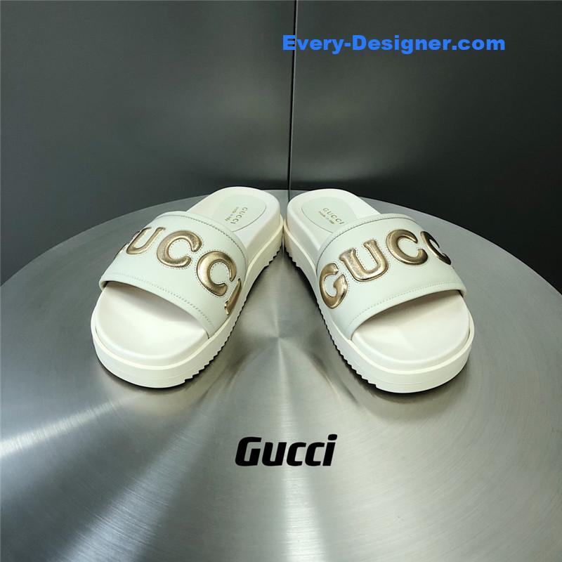 Gvc*1 letter logo platform slippers