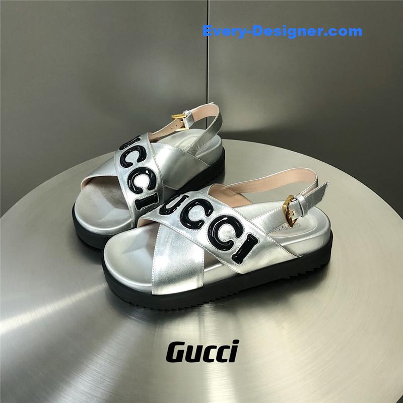 Gvc*1 letter logo platform slippers sandals
